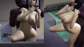 Seks w animacji 3D,czarny i heban
